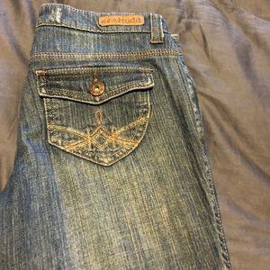 Mudd-boot cut straight jeans